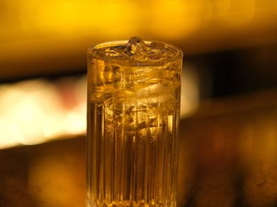 Deep carbon background with amber lines